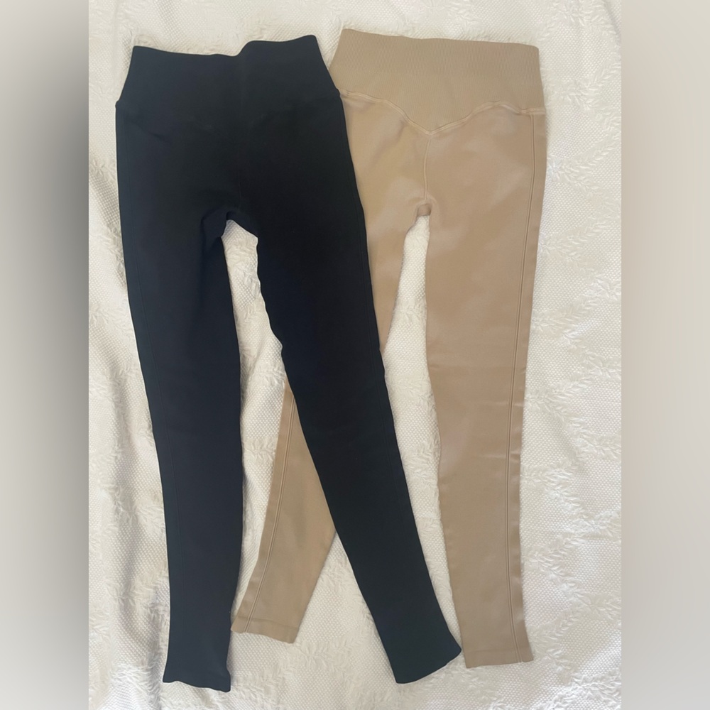 •2 PAIR• Spiritual Gangster Leggings | Size M/L | NWOT | Black & Nude